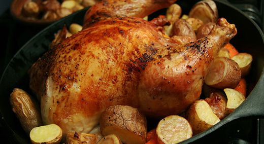 Курица, запеченная в духовке с картофелем