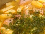 Суп из кислой капусты с сосисками