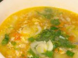 Овощной суп с яйцом