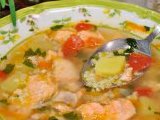 Рыбный суп из сeмги с овощами и пшеном