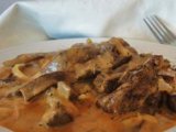 Печень говяжья в сливочном соусе
