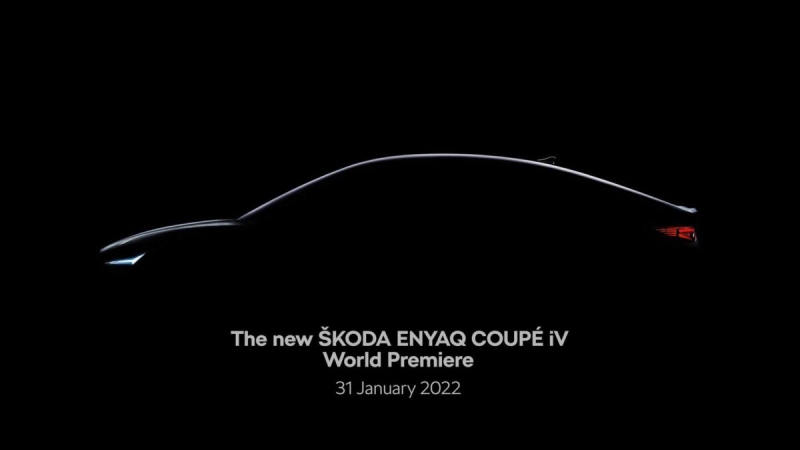 Skoda Enyaq Coupe iV 2022: опубликованы тизер и дата дебюта