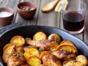 Куриные крылышки с хрустящей корочкой и картошкой в духовке