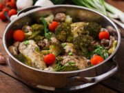 Кабачки с грибами и фаршем в духовке