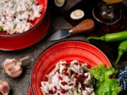 Салат со скумбрией и овощами на зиму