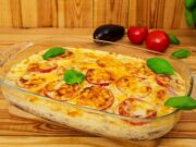 Куриная запеканка с картофелем, помидорами и сыром