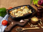 Мясо по-французски в духовке с картошкой и грибами