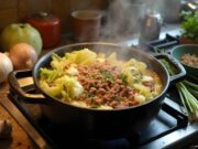 Ленивые голубцы с фаршем и капустой на сковороде