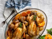 Курица в горшочке с картошкой и грибами в сметанном соусе в духовке