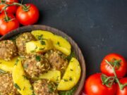 Кабачок с картошкой и помидорами в духовке