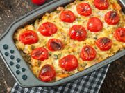 Паста с помидорами и фетой в духовке