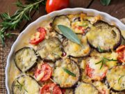 Баклажан с помидорами и сыром в духовке